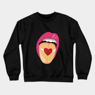 Heart with wings lips Crewneck Sweatshirt